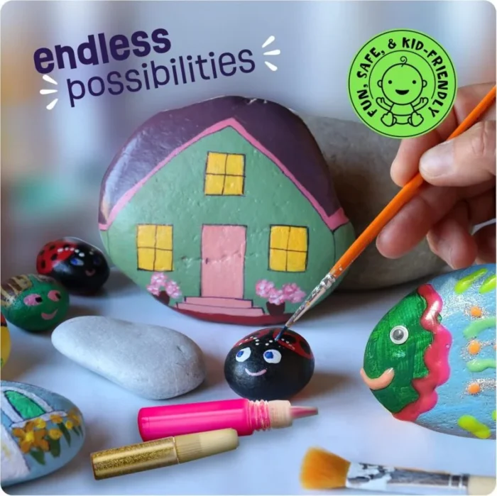 Kids Rock Painting Kit Glow in The Dark - Image 4